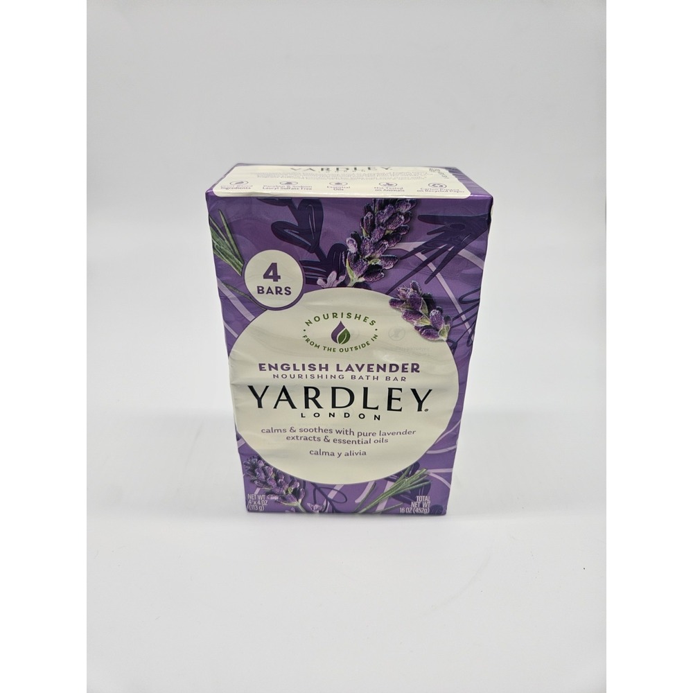 SET OF 4 Yardley English Lavender Bar Soap Lardley London Bars 4.25 oz